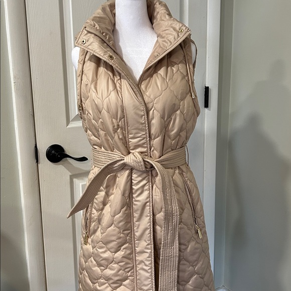 Kate Spade Bew York Spring Quilted Lin belted Vest S - Picture 2 of 9